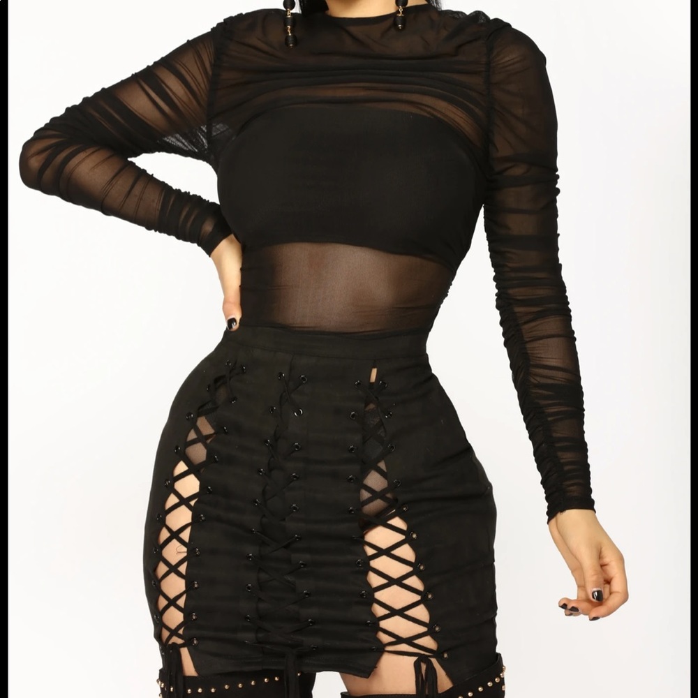 Fashion nova Drop It Down Low Mesh Dress